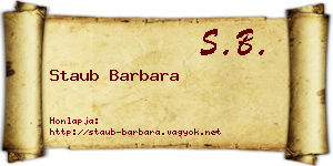 Staub Barbara névjegykártya